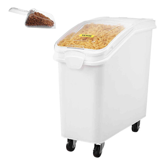 Rice Storage Container, 21Gallon/80L Capacity Large Dog Food Dispenser Bin, Kitchen Ingredient Grain Cereal Flour Bin, Pet food Containers with Wheels, Scoop, and Airtight Lid, 1 Pack