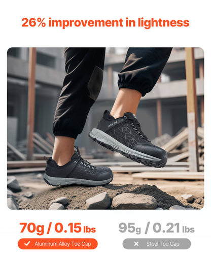 Steel Toe Shoes for Men, US Size 8, Men’s Cushion Sport Safety Toe Athletic Work Shoe, Indestructible Safety Sneakers Lightweight,Breathable Industry Construction Work Shoes, Black
