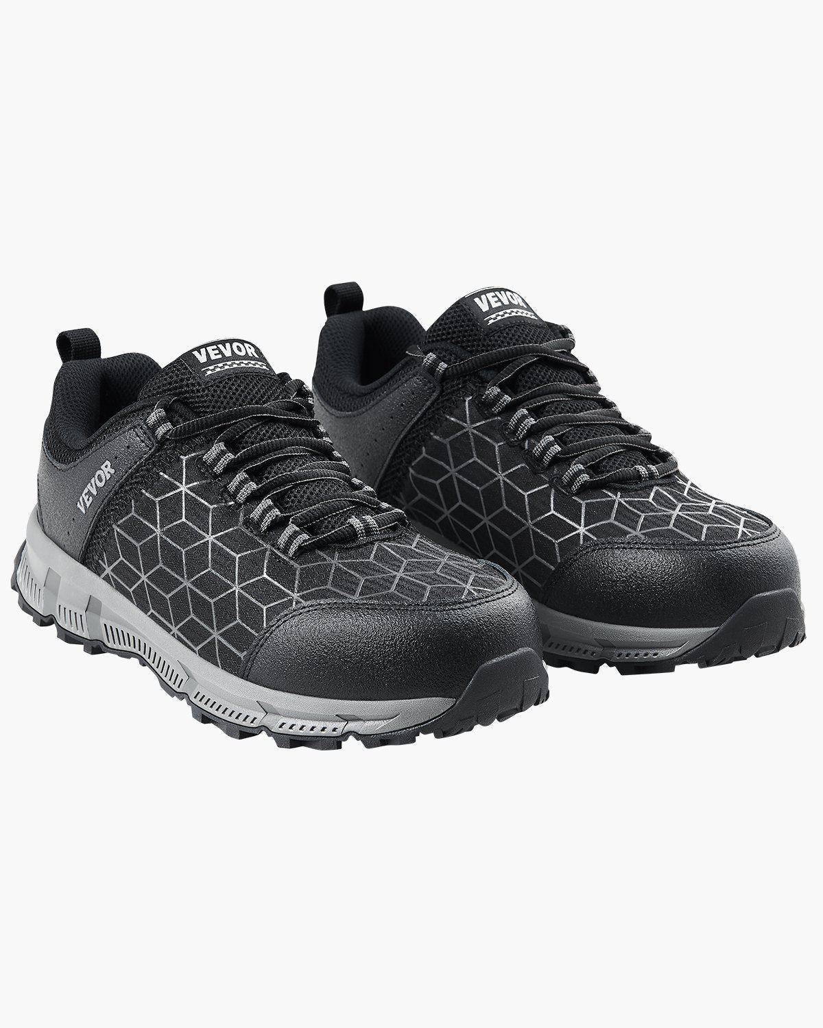 Steel Toe Shoes for Men, US Size 8, Men’s Cushion Sport Safety Toe Athletic Work Shoe, Indestructible Safety Sneakers Lightweight,Breathable Industry Construction Work Shoes, Black
