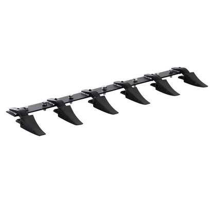 Bucket Tooth Bar, 48'', Heavy Duty Tractor Bucket 6 Teeth Bar for Loader Tractor Skidsteer, 4560 lbs Load-Bearing Capacity Bolt On Design, for Efficient Soil Excavation and Bucket Protection