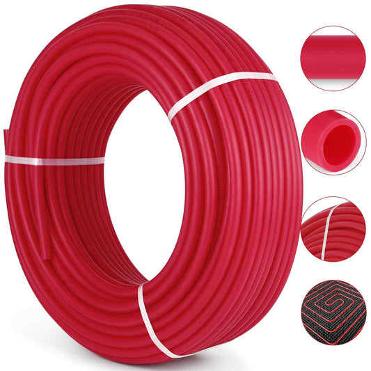 3/4\" X 500Ft PEX Tubing Oxygen Barrier O2 EVOH Pex-B Red Hydronic Radiant Floor Heat Heating System Pex Pipe Pex Tube (3/4\" O2-Barrier, 500Ft/Red)
