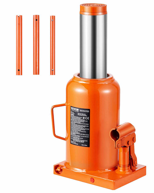 Hydraulic Bottle Jack, 50 Ton/110231 lbs Welded Bottle Jack with 11''-17.32'' Lifting Range & 3-Section Long Handle, for Car, Pickup, Truck, RV, Auto Repair, Industrial Engineering