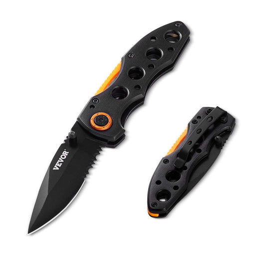 Folding Pocket Knife, 3 in/7.6 cm 7Cr17Mov Blade, Aluminum Handle Small EDC Knife with Pocket Clip, Sharp Camping Survival Hiking Knife, 2.8 oz/0.08 kg Easy to Carry for Men Women Self Defense