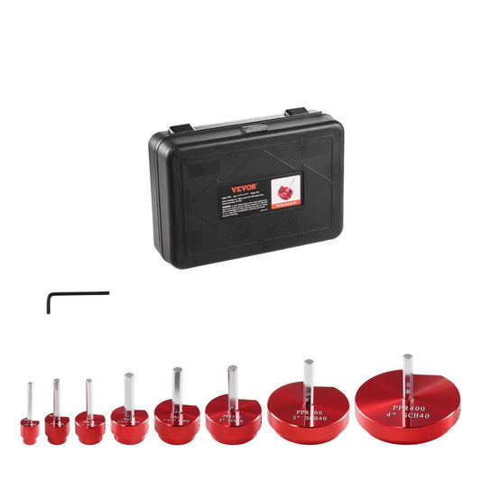 8Pcs PVC Pipe Reamer Kit, 8-Piece, Plastic Pipe Fitting Socket Saver Kit, Includes 1/2'', 3/4", 1", 1-1/4'', 1-1/2", 2", 3", 4'', for PVC, CPVC, ABS Fittings, for Exhaust, Drain, Water Pipes Cleaning