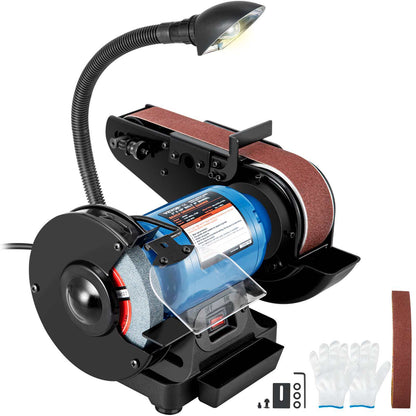 2 IN 1 2inch Belt Grinder for Knife Making 6inch 3450rpm per min Belt and Disc Bench Sander 90 Degree Belt Holder with Sturdy Base and LED Working Lamp
