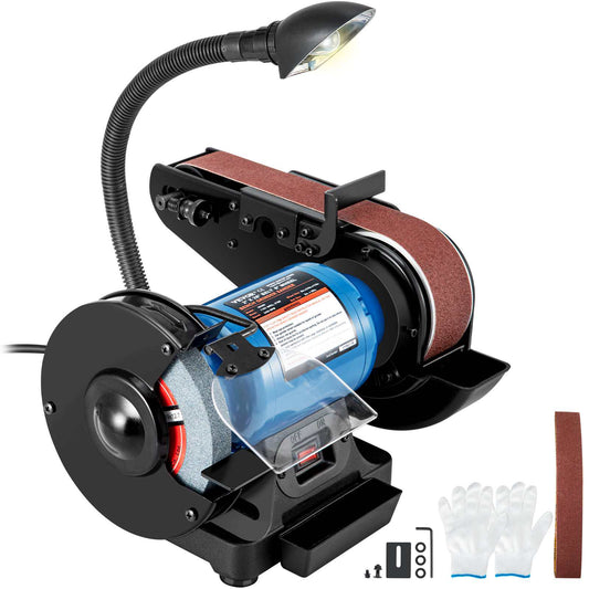 2 IN 1 2inch Belt Grinder for Knife Making 6inch 3450rpm per min Belt and Disc Bench Sander 90 Degree Belt Holder with Sturdy Base and LED Working Lamp