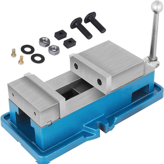 Non Swivel Milling Lockdown Vise 4 Inch Precision Bench Clamp 100mm Width Drill Press Clamp 4 Inch Jaw Opening  for Finishing Milling Machines Drilling Machines Precision Parts