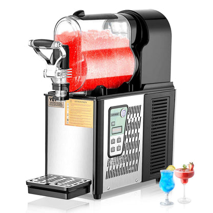 Commercial Slushy Machine, 3L Single Tank Frozen Drink Machine, 12 Cups Stainless Steel Margarita Smoothie Frozen Drink Maker, Slushie Maker for Home Party Restaurants Cafe Bars