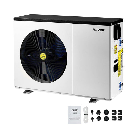 Electric Pool Heat Pump, 51200 BTU, Pool Heaters for 7926-15851GAL Above and In Ground Pools, Low Noise, Heating and Cooling Highly Efficient & Energy-Saving Pool Water Heater AC208-230V 60Hz