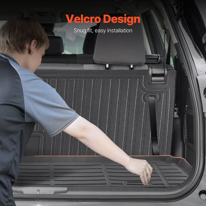 Cargo Mats Compatible with Toyota Kluger & Highlander 2020-2024, Custom Fit TPE Cargo Liner Set for SUVs, Trunk and Rear Back Seat Protector Replacement, Trunk Mat and Backrest Mats