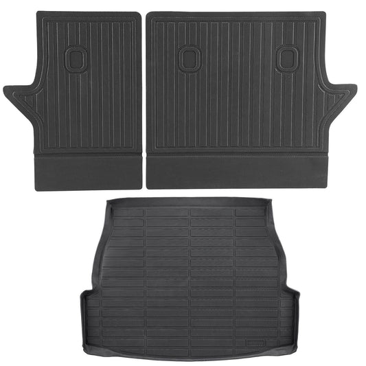 Cargo Mats Compatible with Toyota RAV4 2019-2024, Custom Fit TPE Cargo Liner Set for SUVs, Trunk and Rear Back Seat Protector Replacement, Black, Trunk Mat and Backrest Mats