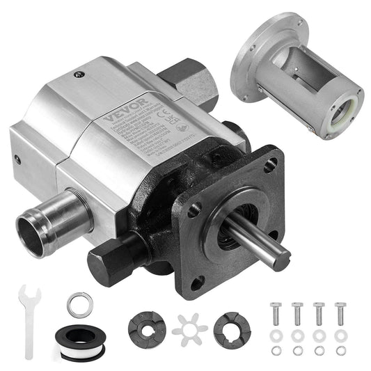 Hydraulic Wood Log Splitter Pump Kit, 13 GPM, 2 Stage 4000 PSI Aluminum Hydraulic Gear Pump, with Coupling Installation Base 1/2'' NPT Outlet 3600 RPM, for Small Engine Mounting Log Splitter