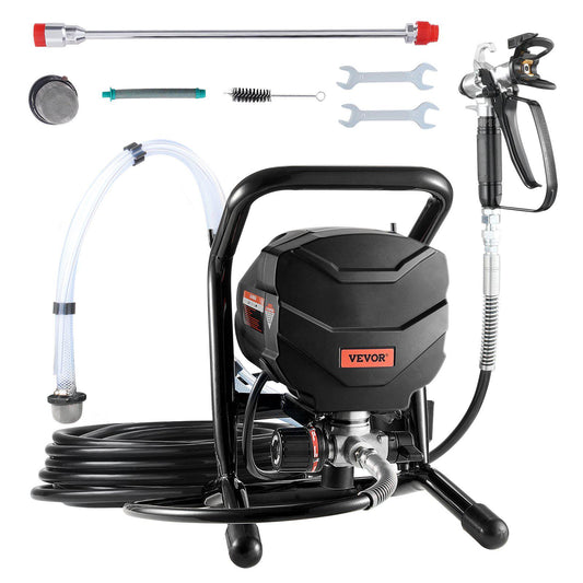 Stand Airless Paint Sprayer, 650W High Efficiency Airless Sprayer, 3000PSI Electric Paint Sprayer Machine Extension Rod and Cleaning Kits for Interior and Exterior Furniture/Fence/Home/House