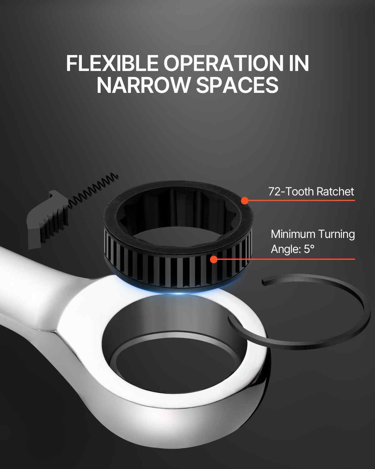 Combination Wrench Set, 30-Piece Ratcheting Wrench Set with Organizer Rack, Cr-V Steel Wrench Set SAE 1/4" to 1", Metric 8 mm to 24 mm, Ideal for General Household, Garage, Workshop, Emergency